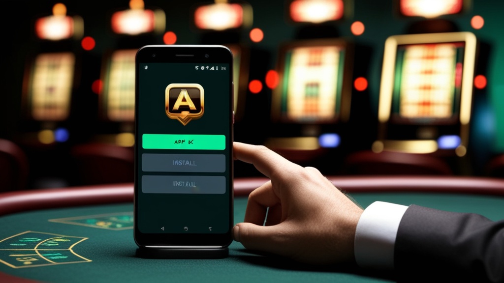 Telemóvel Android com ecrã de APK da Verde Casino em instalação