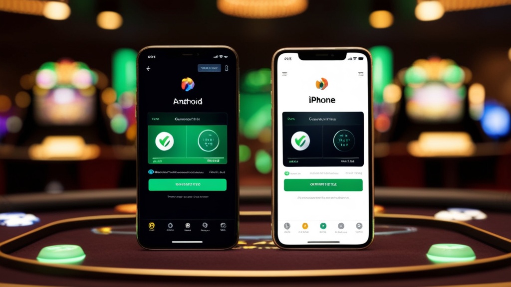 Android e iPhone com comparação de compatibilidade da Verde Casino App