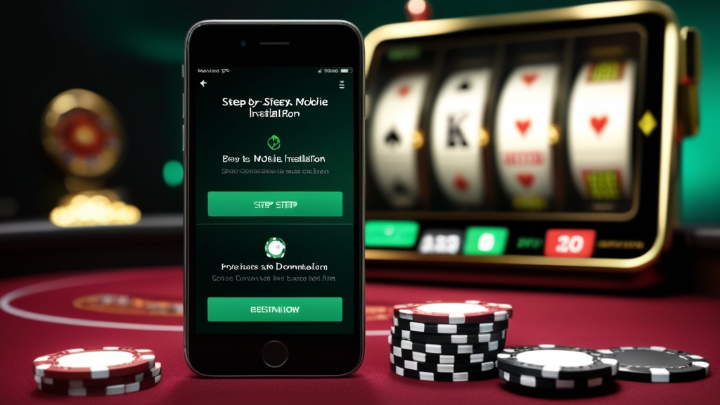 Telemóvel com passos de instalação da Verde Casino App